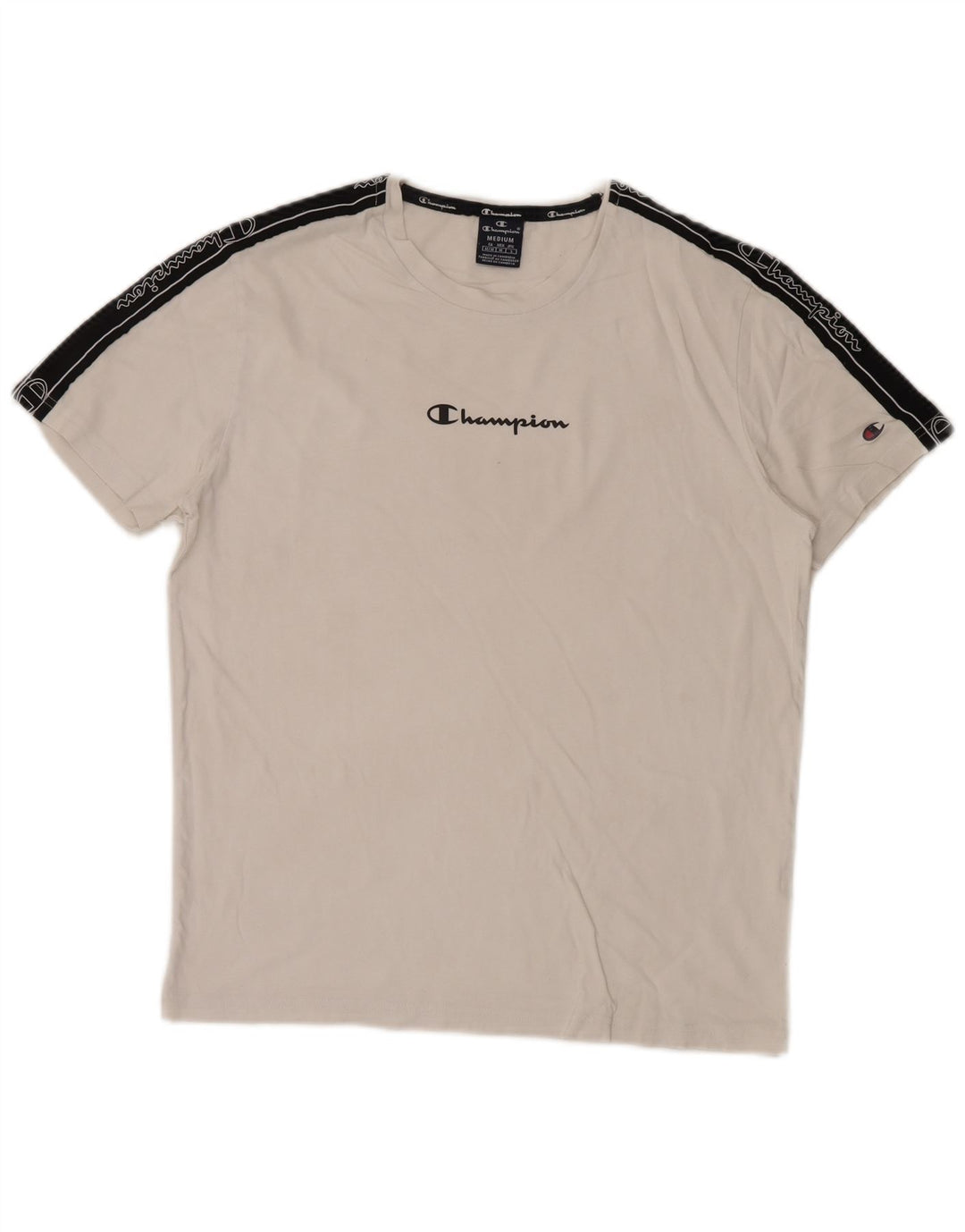 Champion Herre grafisk T-shirt Top Medium White Colourblock