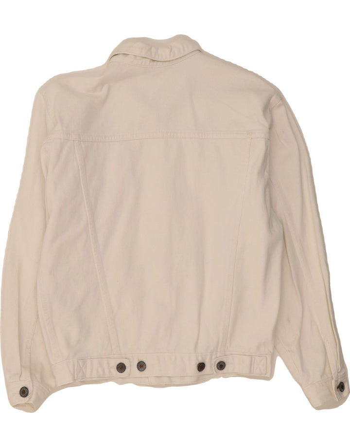 JINGLERS Womens Denim Jacket IT 48/50 XL White Cotton Vintage Jinglers and Second-Hand Jinglers from Messina Hembry 