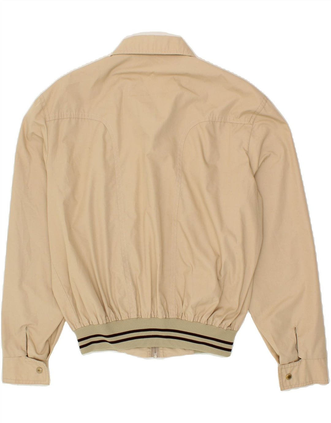 VINTAGE Womens Bomber Jacket UK 16 Large Beige Polyester Vintage Vintage and Second-Hand Vintage from Messina Hembry 