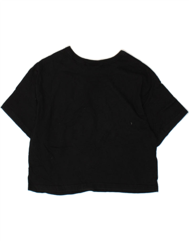 CHAMPION Womens Crop T-Shirt Top UK 14 Medium Black Cotton Vintage Champion and Second-Hand Champion from Messina Hembry 