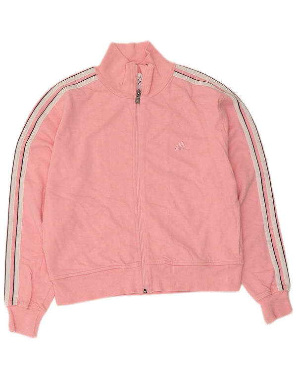 Adidas Womens Crop træningsdragt Topjakke UK 14 Medium Pink Bomuld