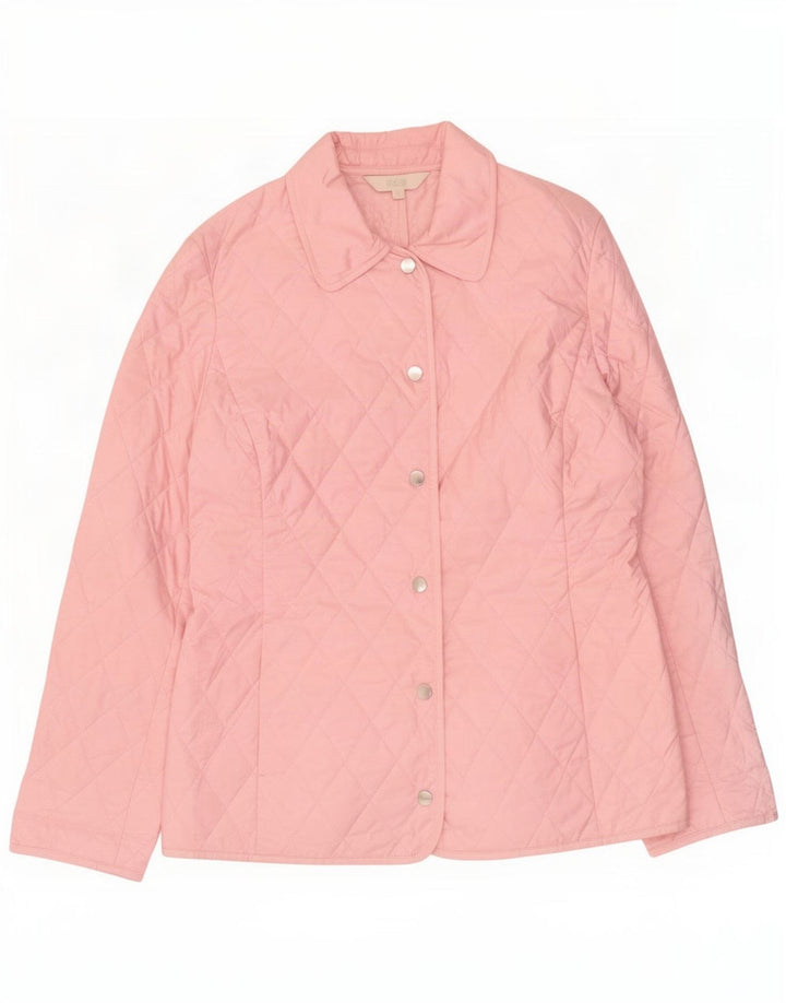 Marks & Spencer Quiltet jakke til kvinder UK 10 Small Pink Polyester