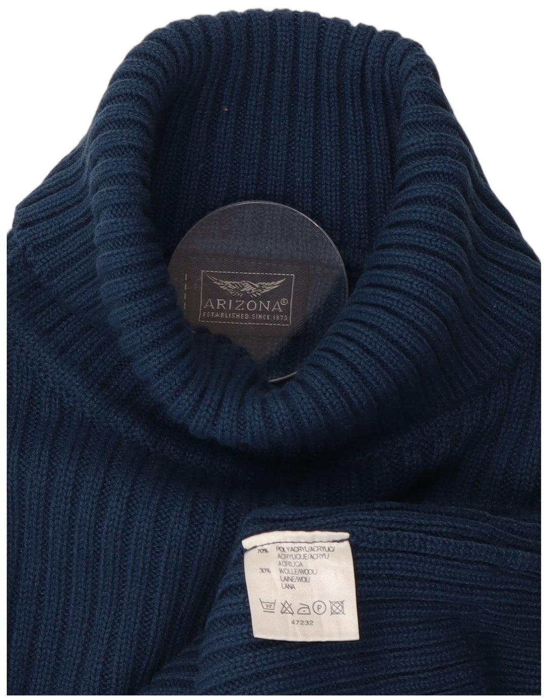 Arizona Dame Roll Neck Jumper Sweater UK 10 Small Blue Polyacrylic