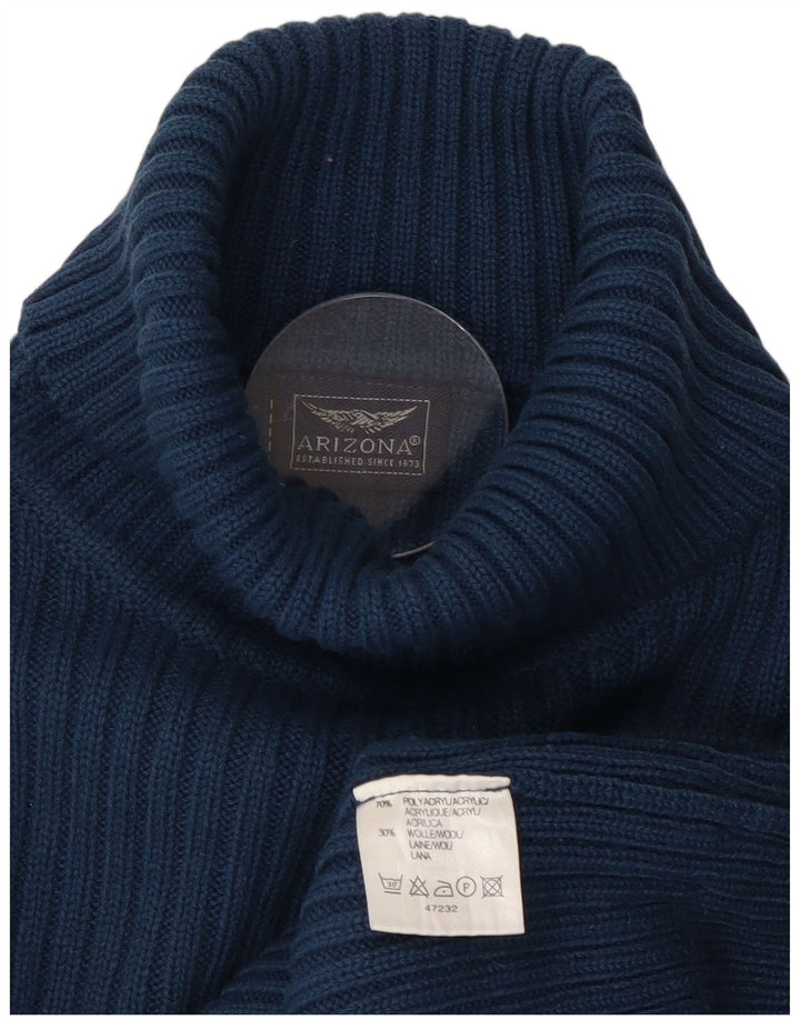 Arizona Dame Roll Neck Jumper Sweater UK 10 Small Blue Polyacrylic