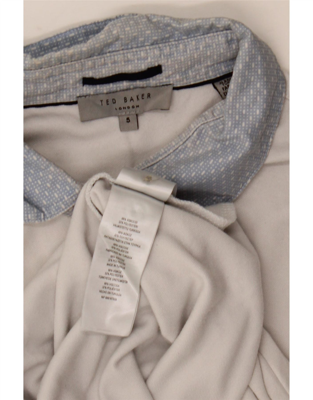 Ted Baker Herre poloskjorte str. 5 XL Hvid viskose