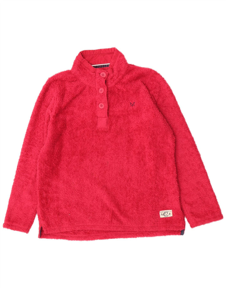Besætningstøj Dame Button Neck Fleece Jumper UK 14 Large Pink Polyester