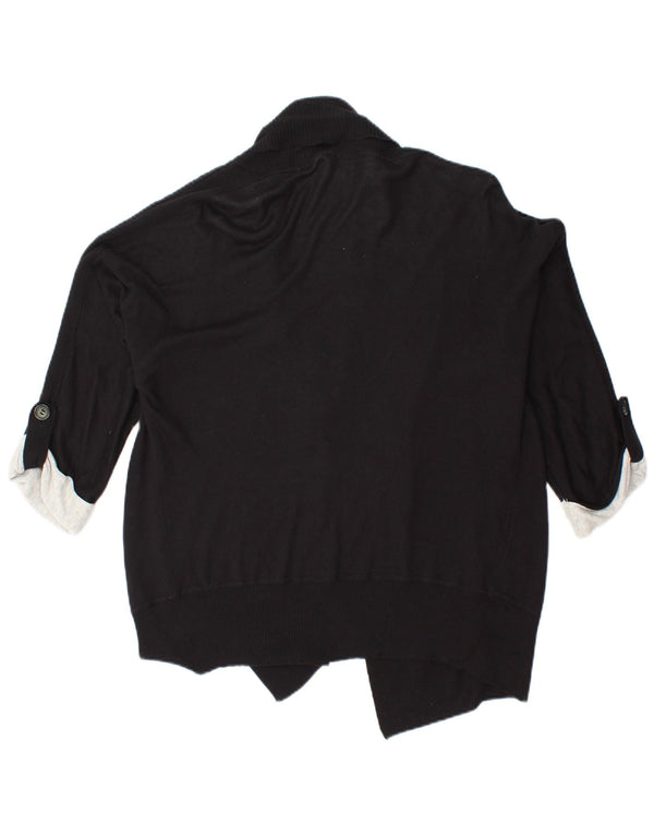 Laura Ashley Dame 3/4 ærmet åben cardigan sweater UK 14 Medium Black