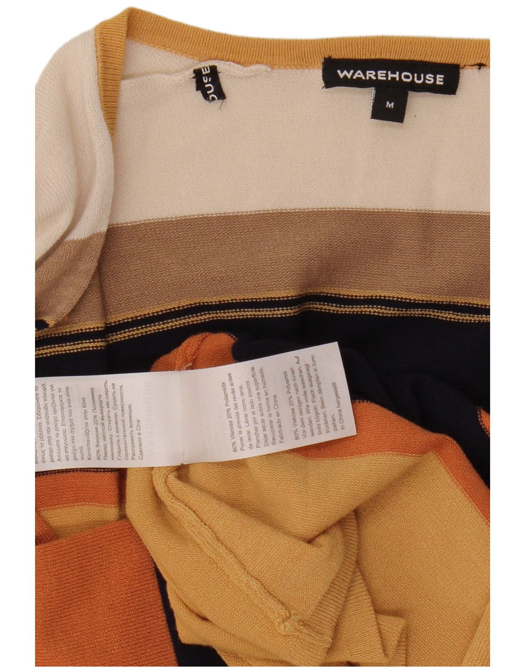 Warehouse Dame Longline Cardigan Sweater UK 14 Medium Beige Viscose