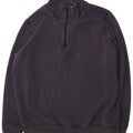 TOMMY HILFIGER Mens Regular Fit Zip Neck Sweatshirt Jumper XL Navy Blue