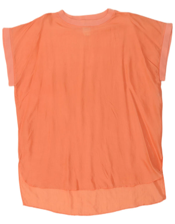 Vintage Dame Shift Dress UK 20 2XL Orange Silke