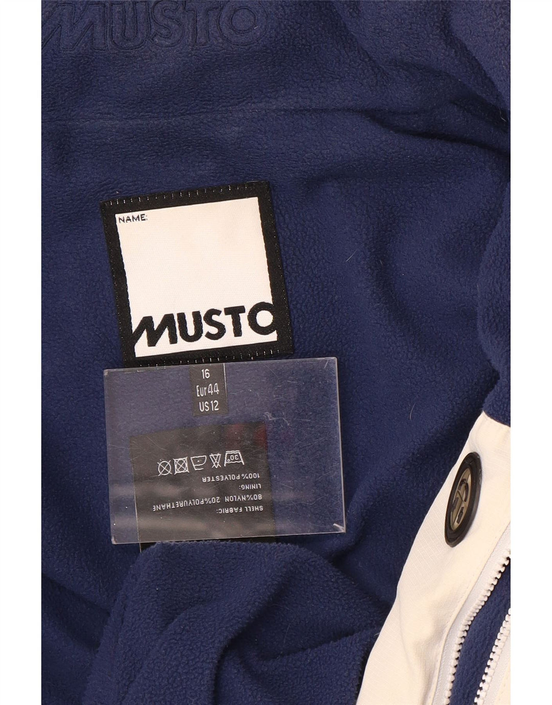 Musto Dame Grafisk Windbreaker Jacket UK 16 Large Navy Blue Polyurethane