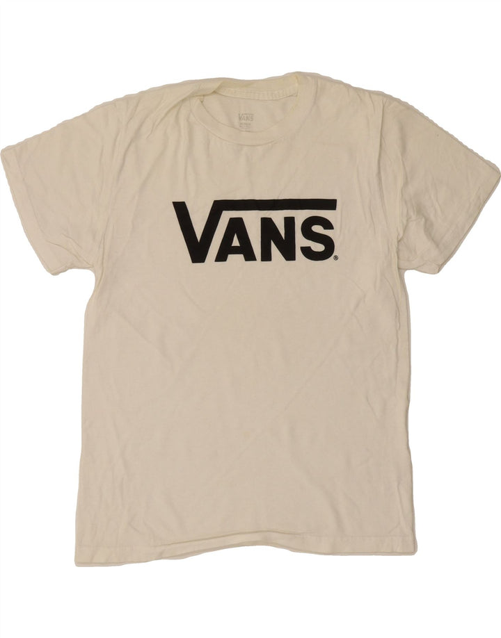 VANS Boys Graphic T-Shirt Top 10-11 Years Medium Off White Cotton Vintage Vans and Second-Hand Vans from Messina Hembry 
