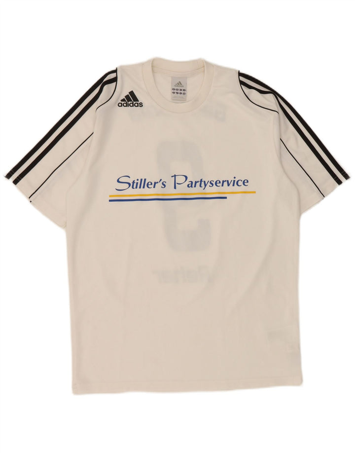 Adidas Grafisk T-shirt top til mænd, lille hvid polyester