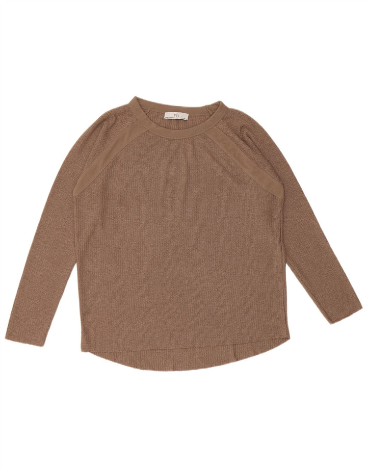Zara Dame Oversized Top Langærmet UK 10 Lille Brun