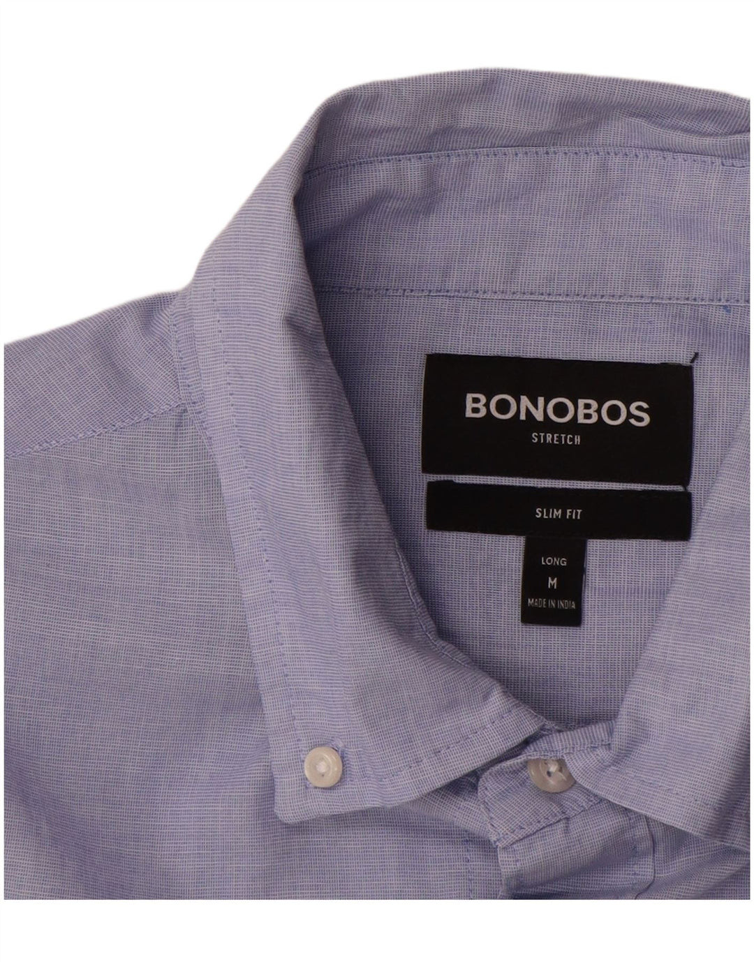 BONOBOS Herre Lang Slim Fit Skjorte Medium Blå Bomuld