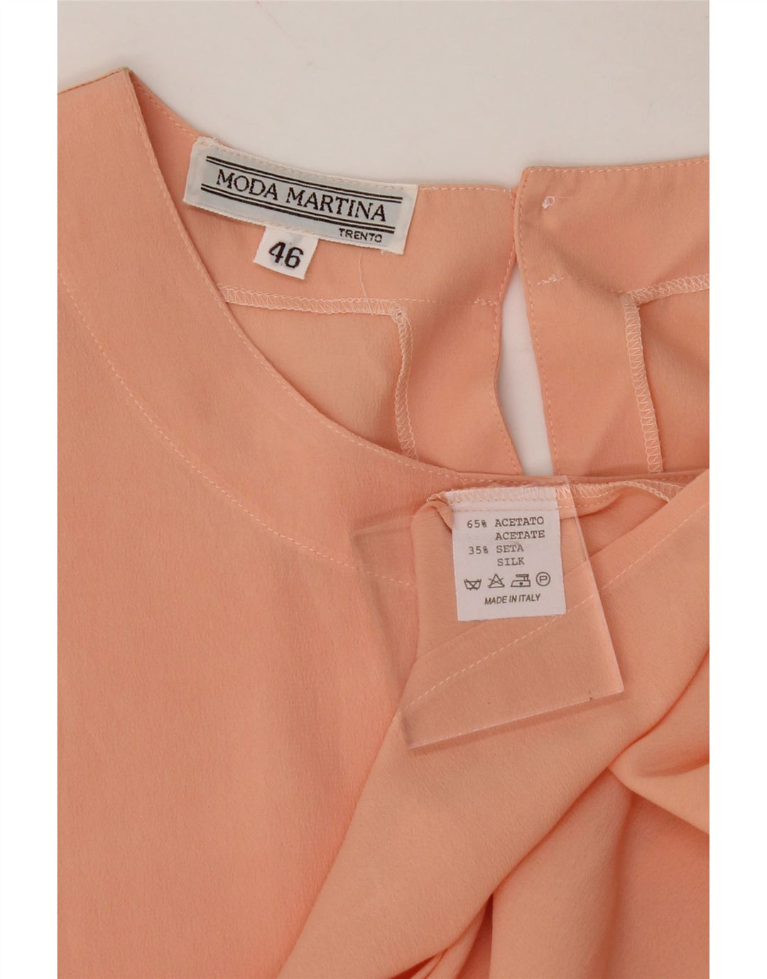 VINTAGE Womens Blouse Top IT 46 Large Pink Acetate Vintage Vintage and Second-Hand Vintage from Messina Hembry 