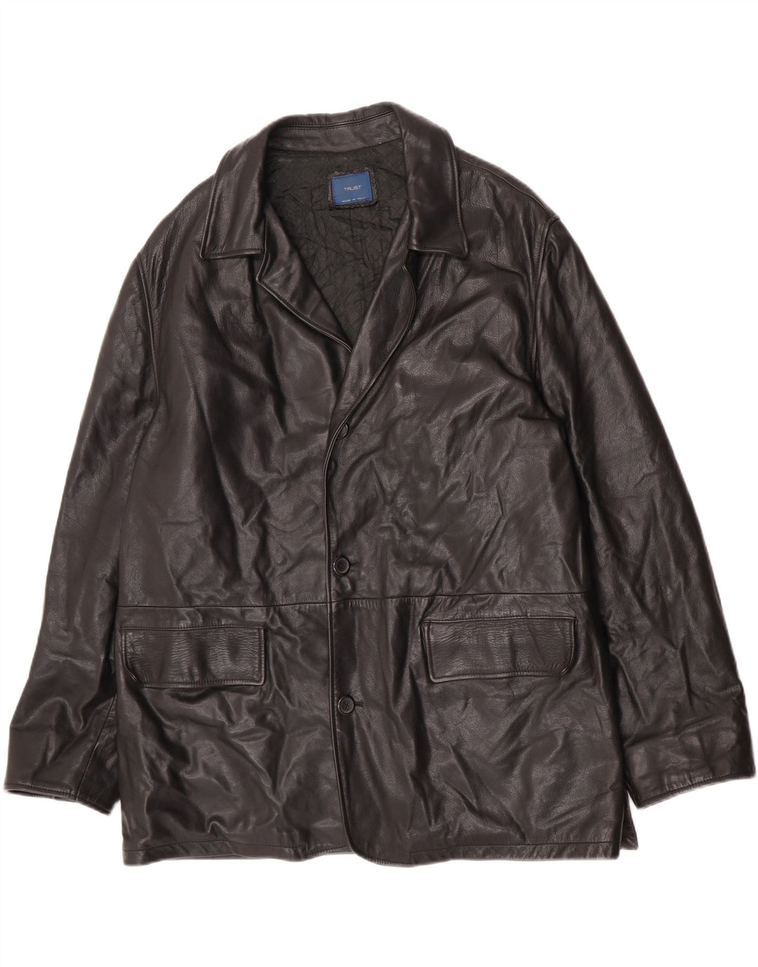 Vintage herre læderjakke IT 52 XL sort læder