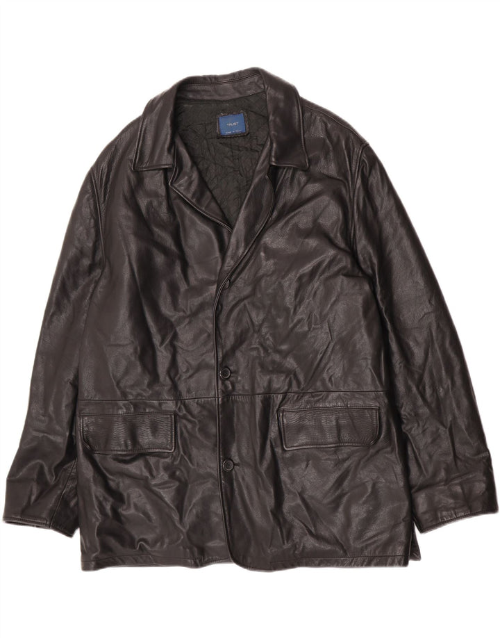 Vintage herre læderjakke IT 52 XL sort læder