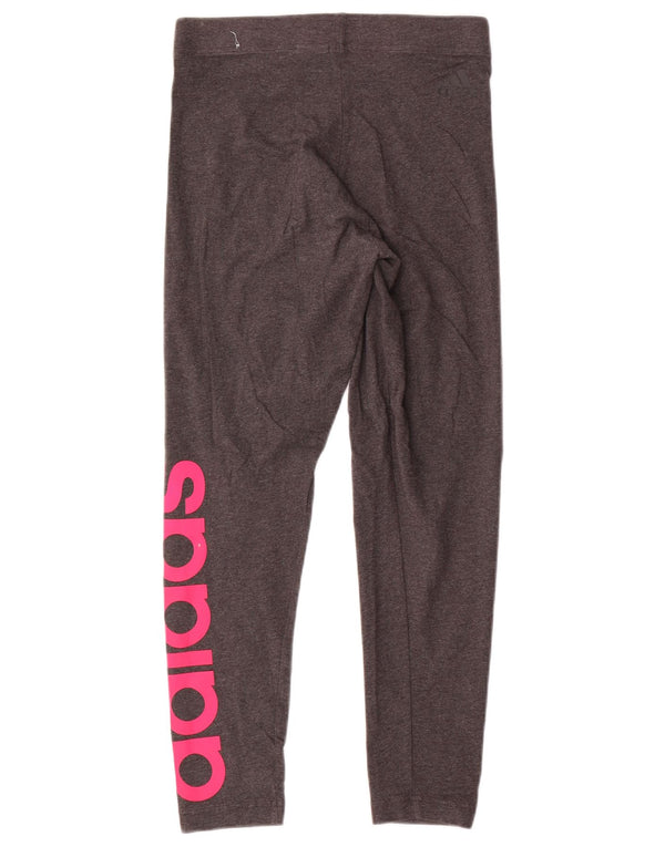 Adidas Grafiske Leggings til kvinder UK 12/14 Medium Grey Bomuld