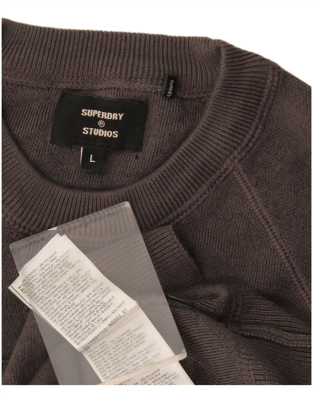 Superdry Sweatshirt til mænd, stor grå bomuld