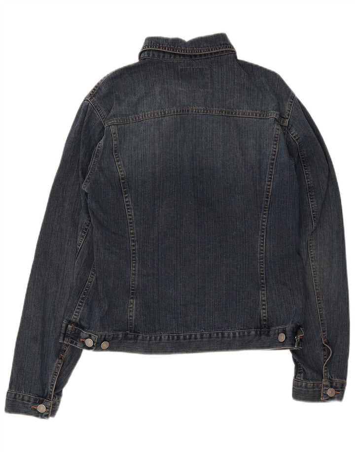 Sisley Dame denimjakke UK 14 Stor Blå Bomuld