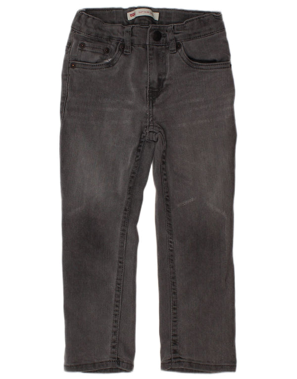 LEVI'S Boys 512 Slim Tapered Jeans 3-4 år W20 L16 Grå Bomuld