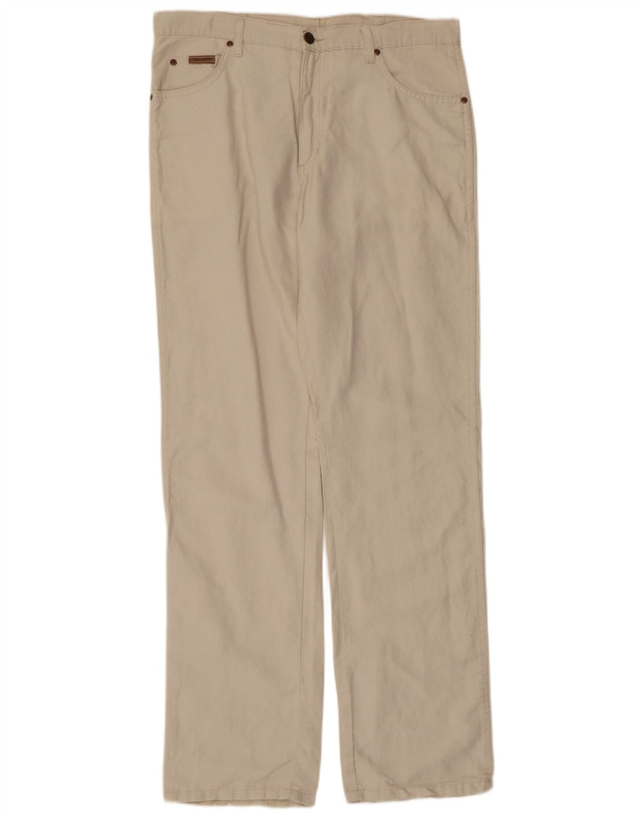 WRANGLER Straight Casual Bukser til mænd W34 L34 Beige Bomuld
