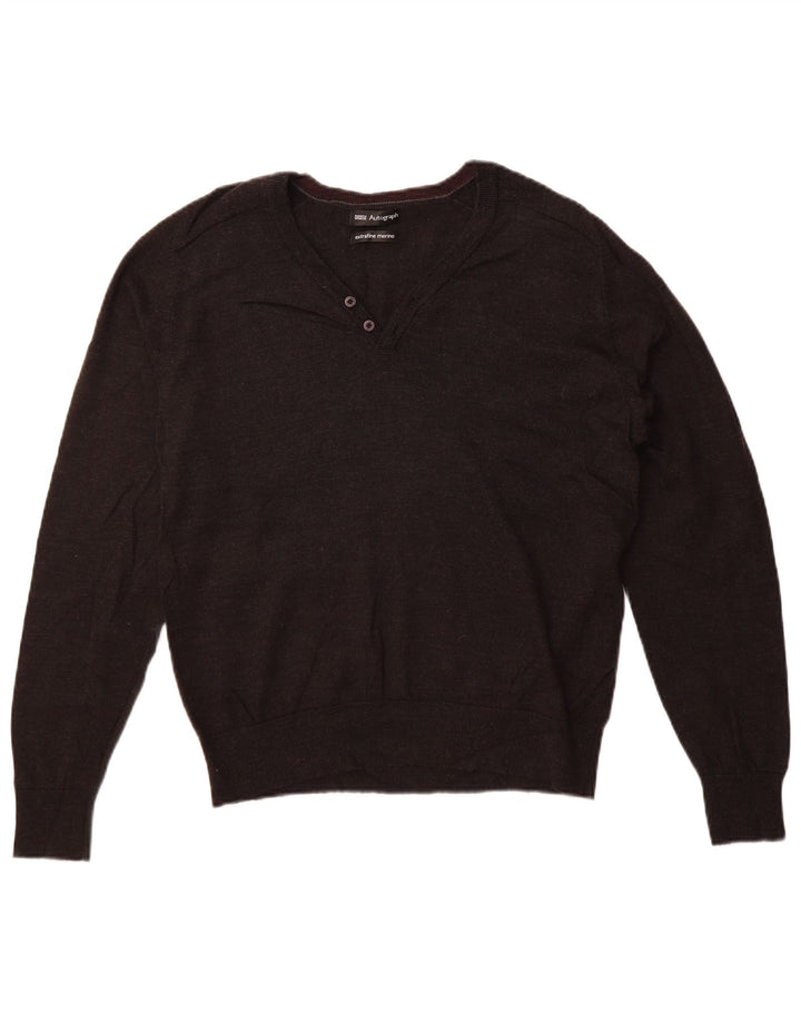 Marks & Spencer Womens Autograph V-hals sweater UK 16 Large Grå