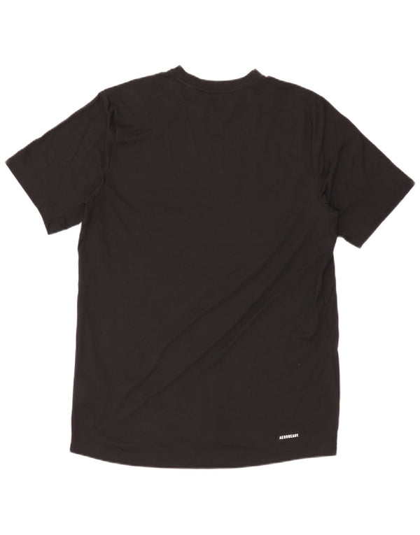 Adidas Herre Aeroready Grafisk T-Shirt Top Medium Sort Polyester