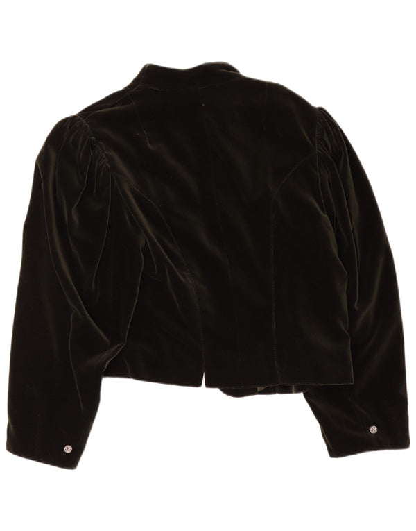 Trachten Gerlach Dame Velvet Bolero Jacket EU 44 XL Khaki Bomuld