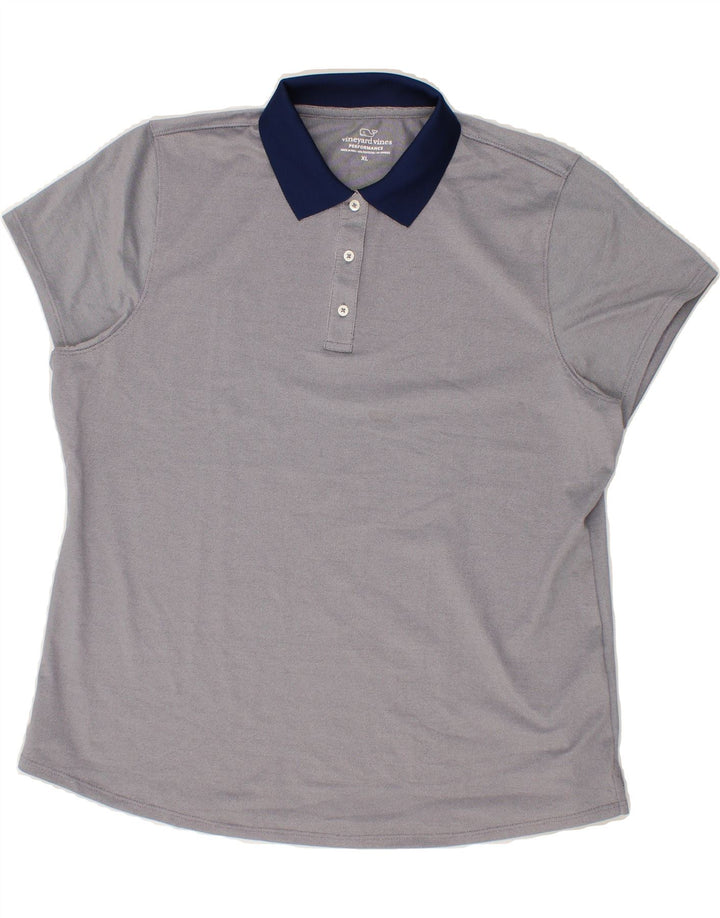 VINEYARD VINES Womens Performance Polo Shirt UK 18 XL Blue Polyester Vintage Vineyard Vines and Second-Hand Vineyard Vines from Messina Hembry 