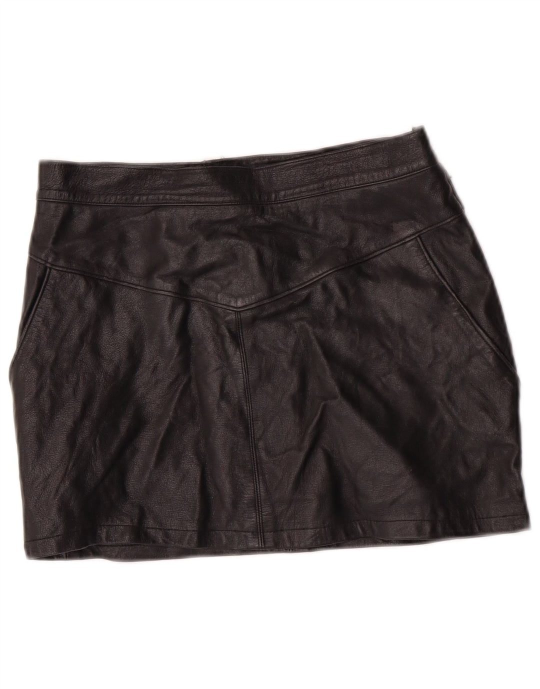 EMBASSY Dame højtaljet lædernederdel IT 46 Large W26 sort læder