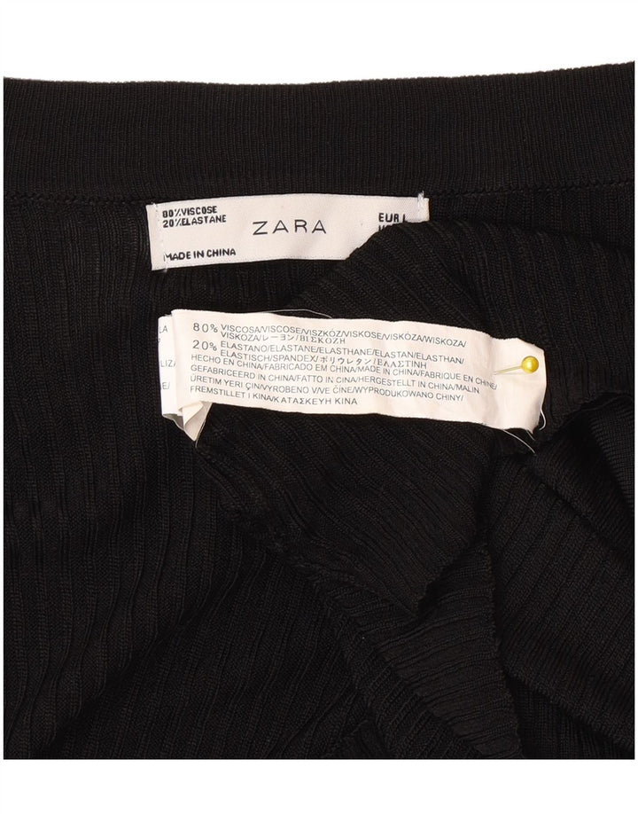Zara Dame Cardigan Sweater UK 14 Stor Sort Viscose