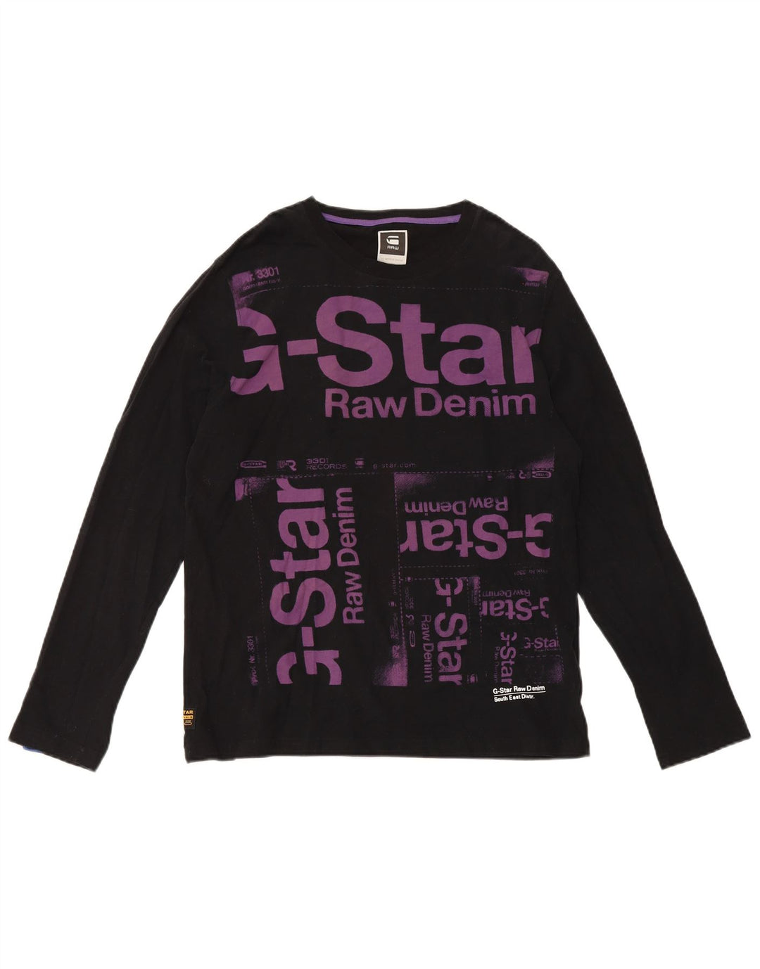 G-Star Herre Grafisk Top Langærmet Stor Sort Bomuld