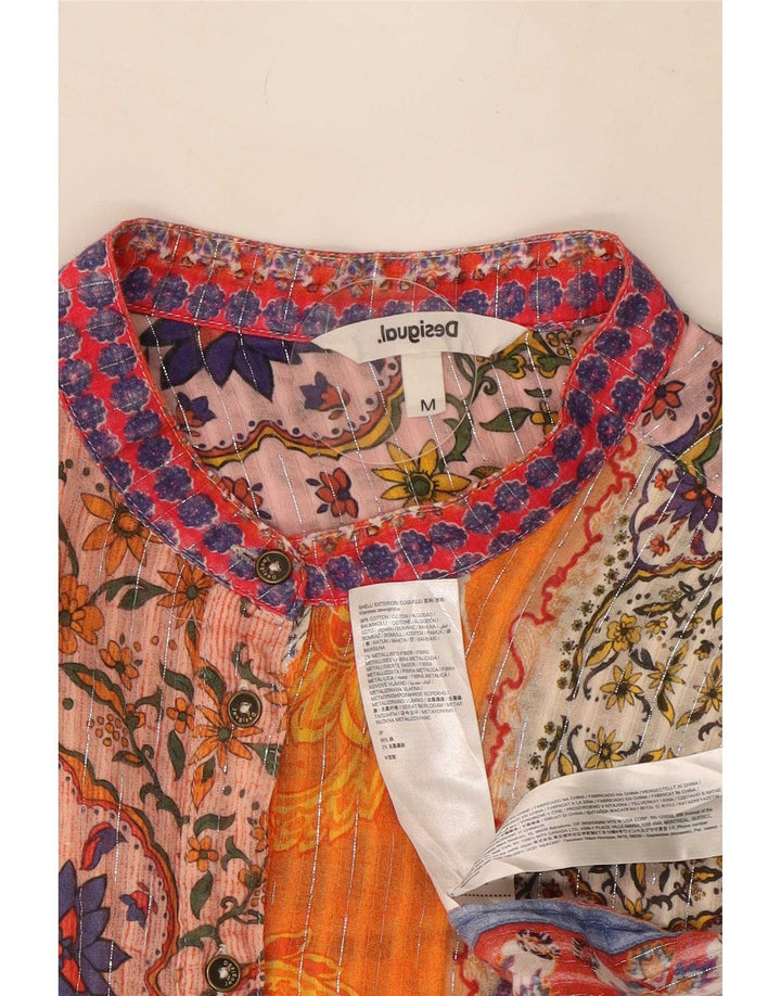 Desigual Dame Skjorte Bluse UK 12 Medium Multicolor Paisley Cotton
