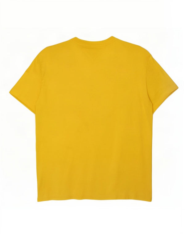 Tommy Hilfiger Mens Graphic T-Shirt Top Medium Yellow Cotton