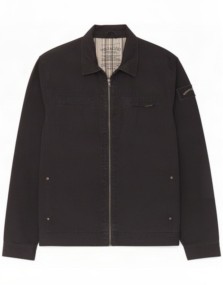Dunnes Stores Herre Utility Jacket UK 40 Large Black Cotton