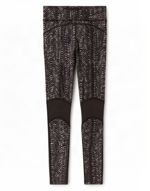 Nike Womens Dri Fit Leggings UK 8 Small Black Striped Nylon