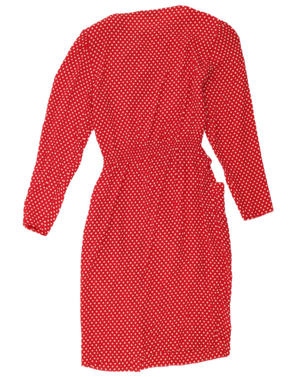 Modyva Langærmet skjortekjole til kvinder IT 44 Medium Rød Polka Dot