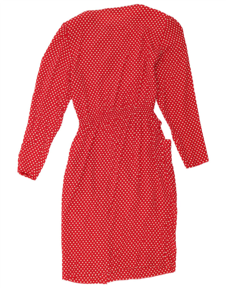 Modyva Langærmet skjortekjole til kvinder IT 44 Medium Rød Polka Dot