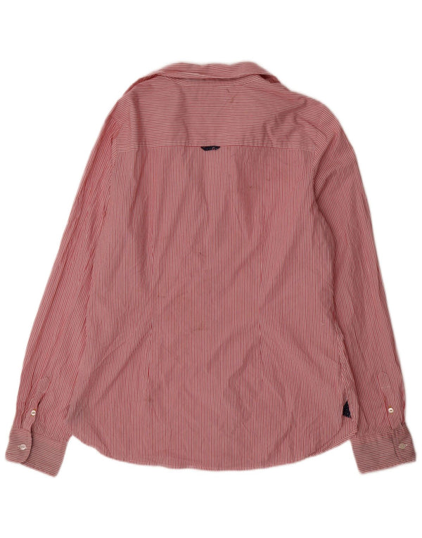 Tommy Hilfiger Womens Fitted Shirt US 12 Large Red Pinstripe