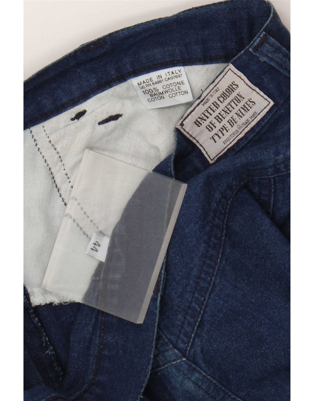 Benetton Dame Denim Nederdel IT 44 Medium W28 Blå Bomuld