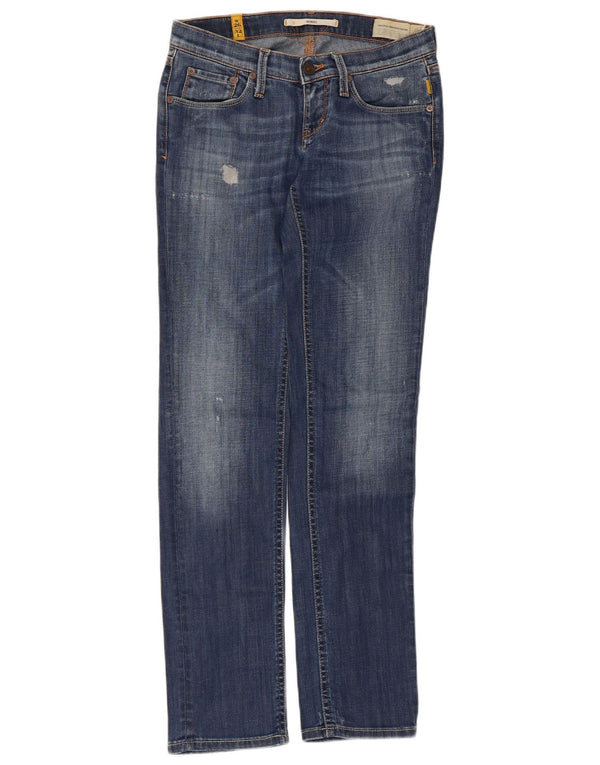 Meltin' Pot Dame Mendel Distressed Straight Jeans W26 L32 Blå Bomuld