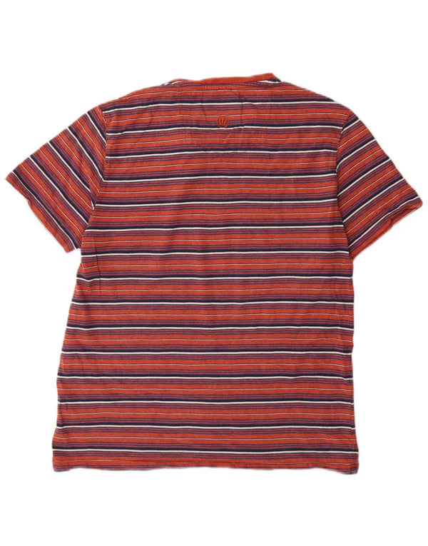 Fat Face Herre T-Shirt Top Stor rødstribet bomuld