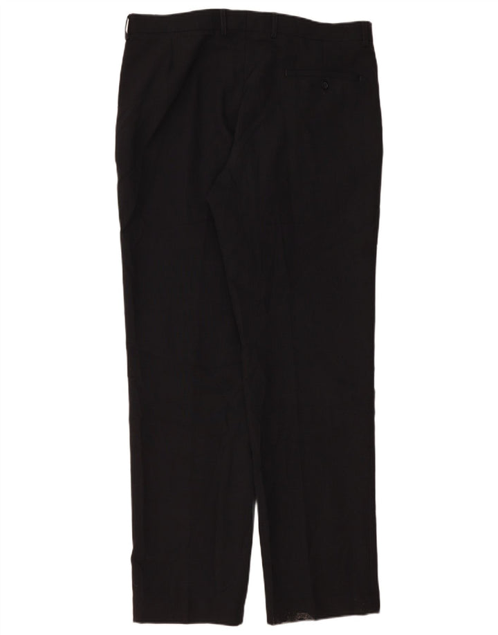 Marks & Spencer Straight Suit bukser til mænd W36 L33 sort polyester