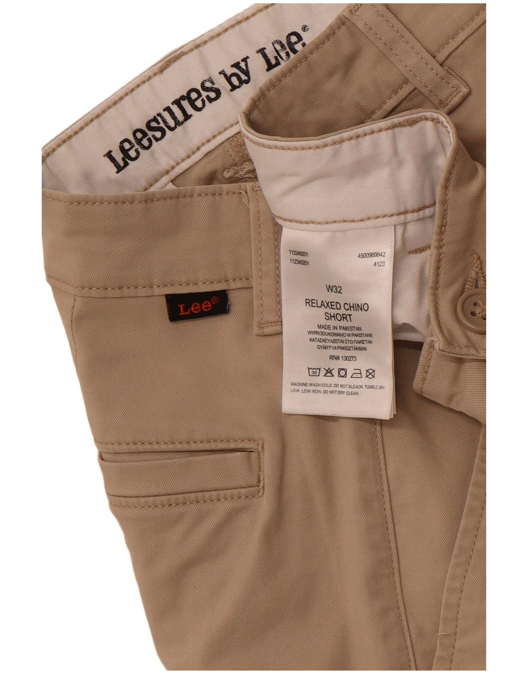 LEE Mens Relaxed Fit Chino Shorts W32 Large  Brown Cotton