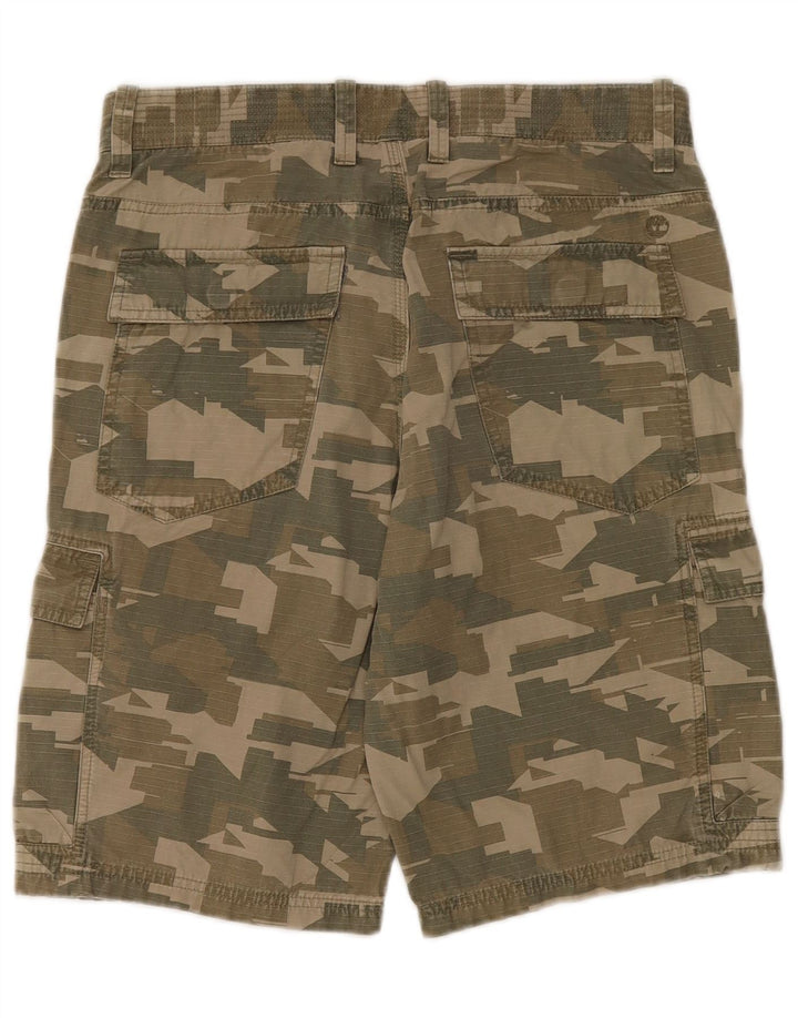 TIMBERLAND Herre Cargo Shorts W31 Medium Khaki Camouflage Bomuld