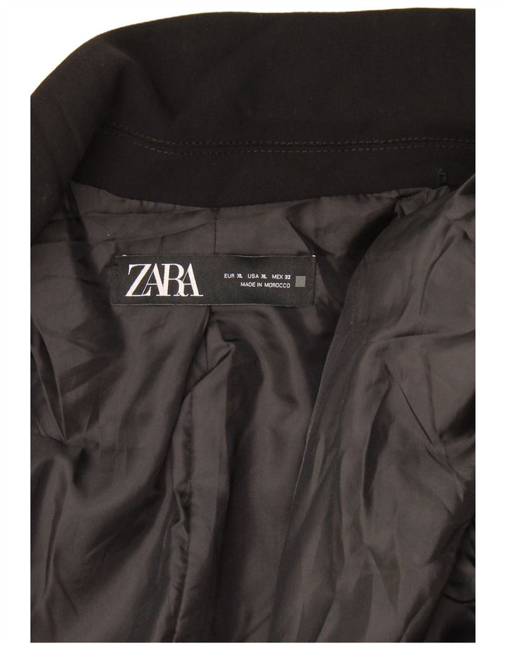 Zara Womens Open Blazer Jacket UK 18 XL Sort