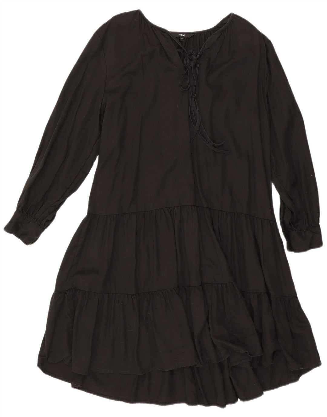 Næste Dame Langærmet Oversized Tiered Dress UK 10 Small Black
