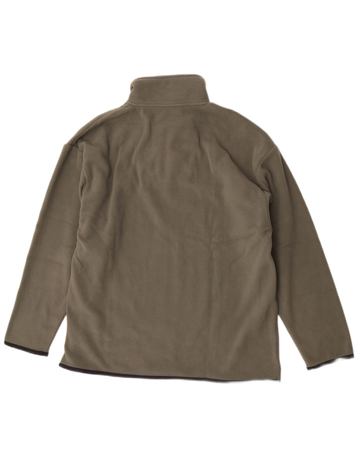 Reebok herre lynlås hals fleece jumper stor kaki polyester